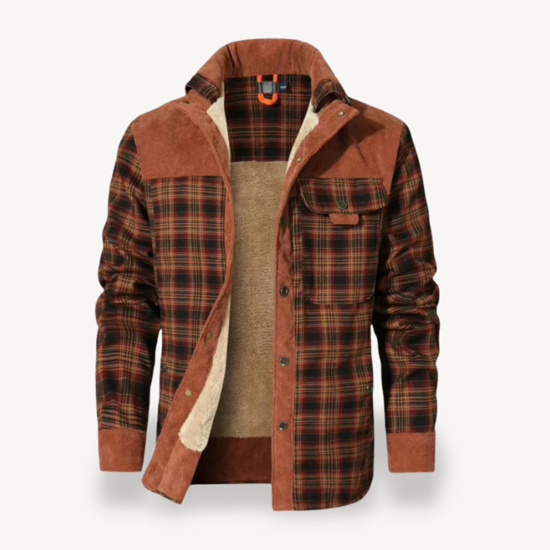 Herrenjacke mit kariertem Fleecefutter | Loravelle 1