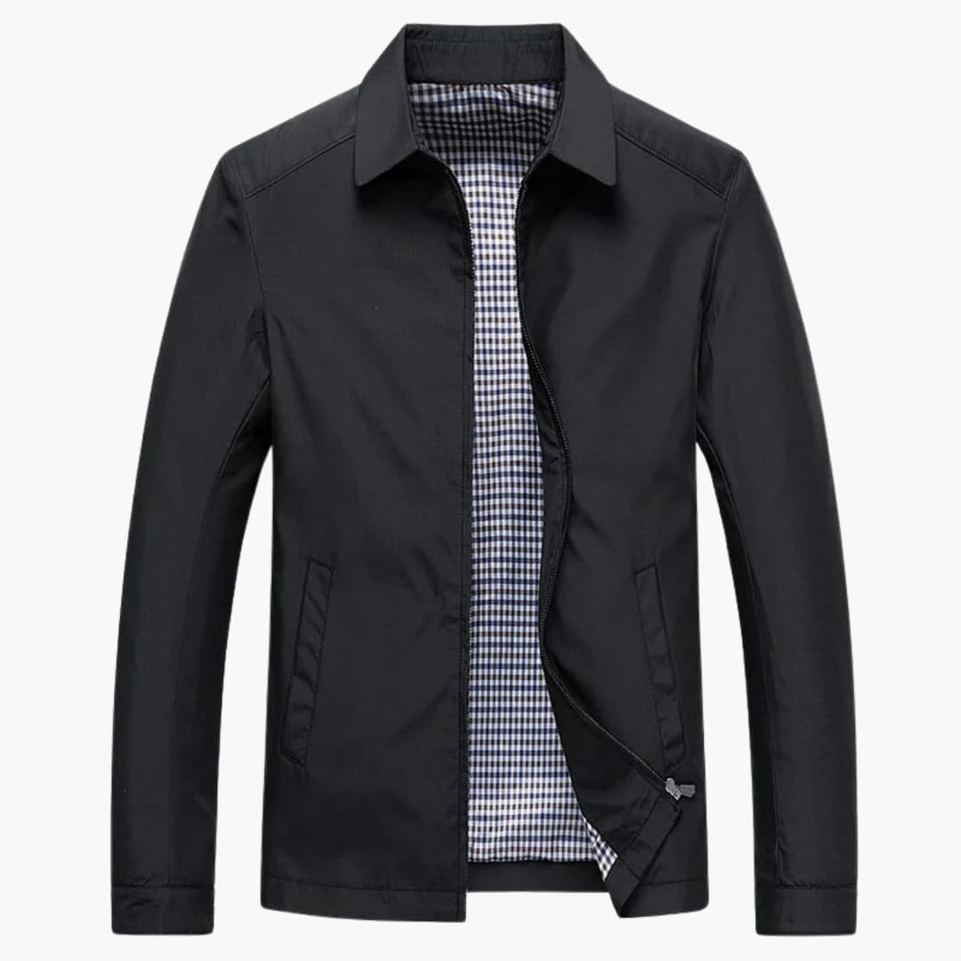 Herrenjacke mit vollständigem Reißverschluss und Stehkragen 0