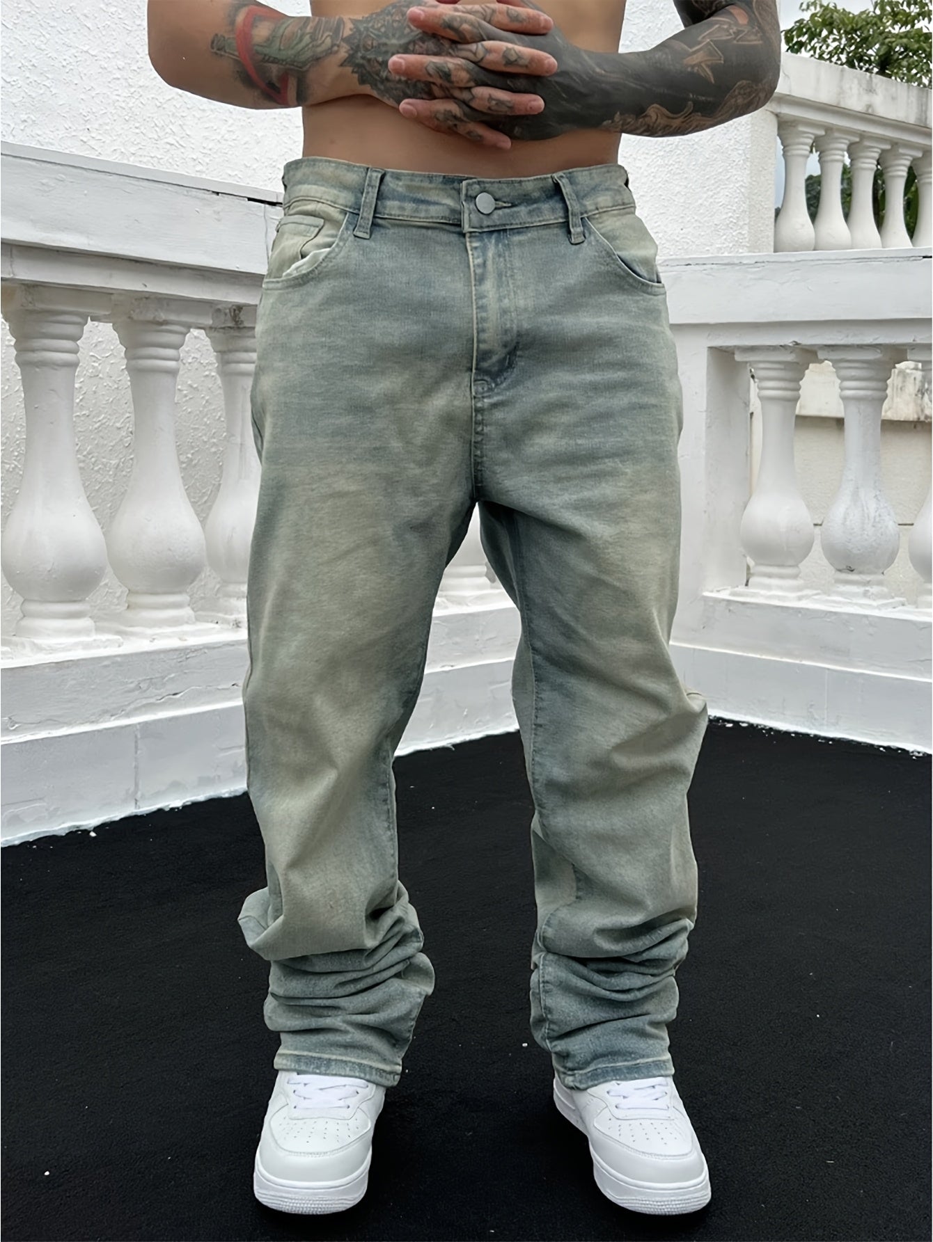 Herren Jeans Loose Fit Baggy Gewaschen - BerlinGlamour