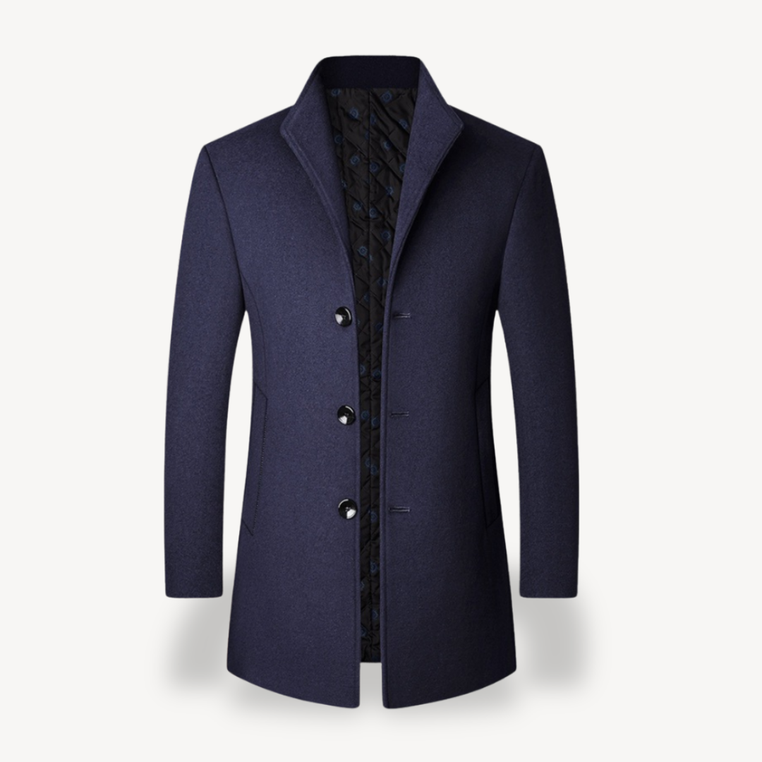 Herrenmantel aus grauer Wollmischung, formelle Jacke | Loravelle 2