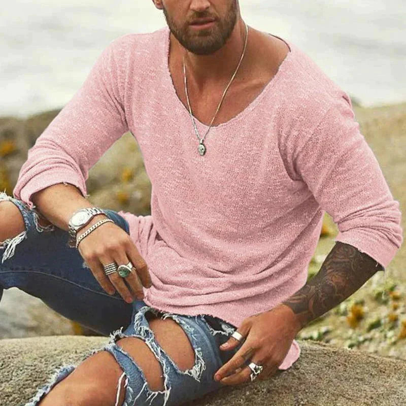 Herrenpullover Langarm Loose Fit Sommerhemd für Herren - BerlinGlamour