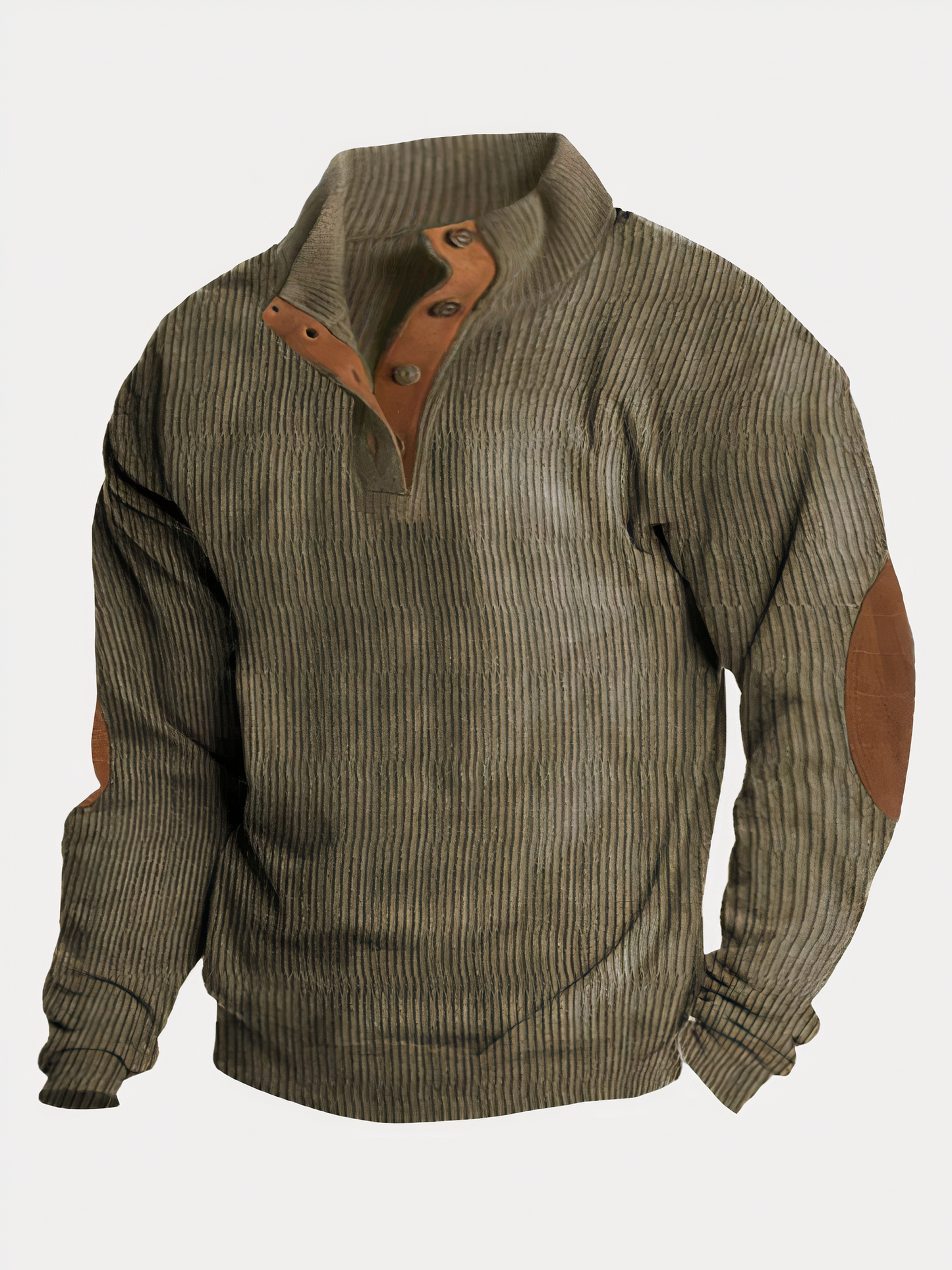 Herrenpullover Vintage Knopfleiste Elbogen Patches - BerlinGlamour