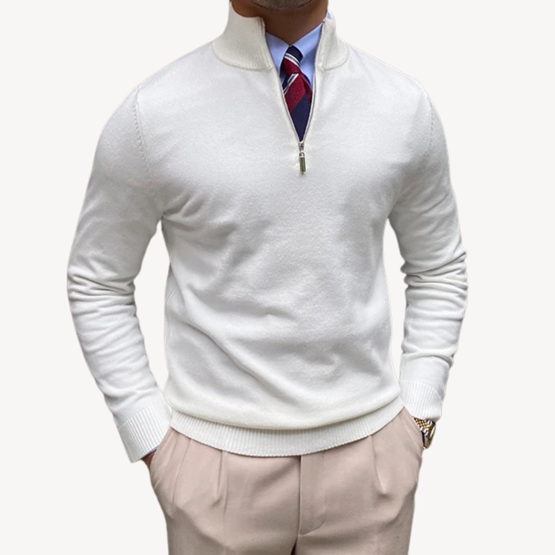 Herrenpullover mit Viertelreißverschluss | Loravelle 2
