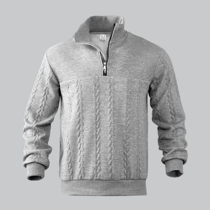 Herrenpullover mit halbem Reißverschluss 0