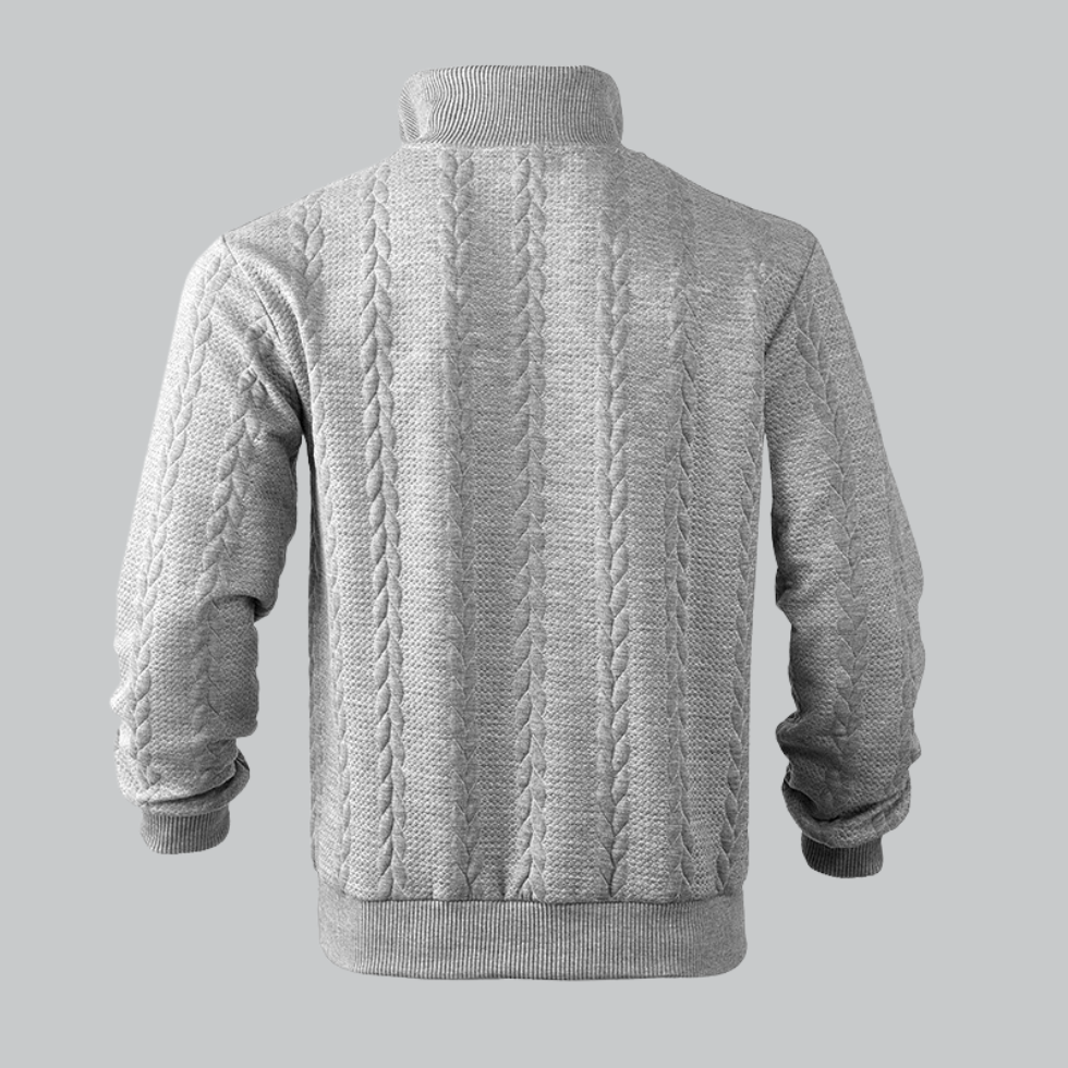 Herrenpullover mit halbem Reißverschluss 1