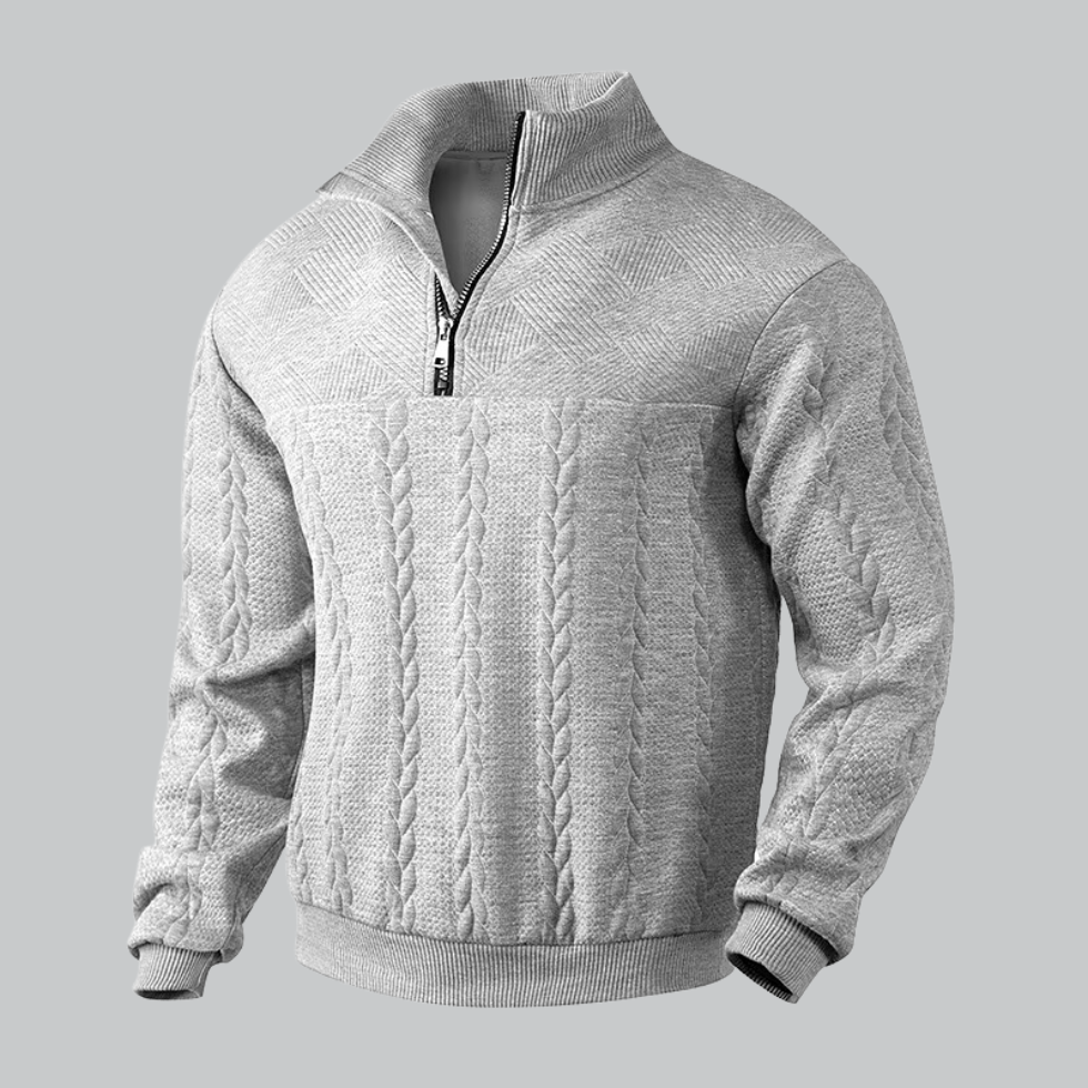 Herrenpullover mit halbem Reißverschluss 2