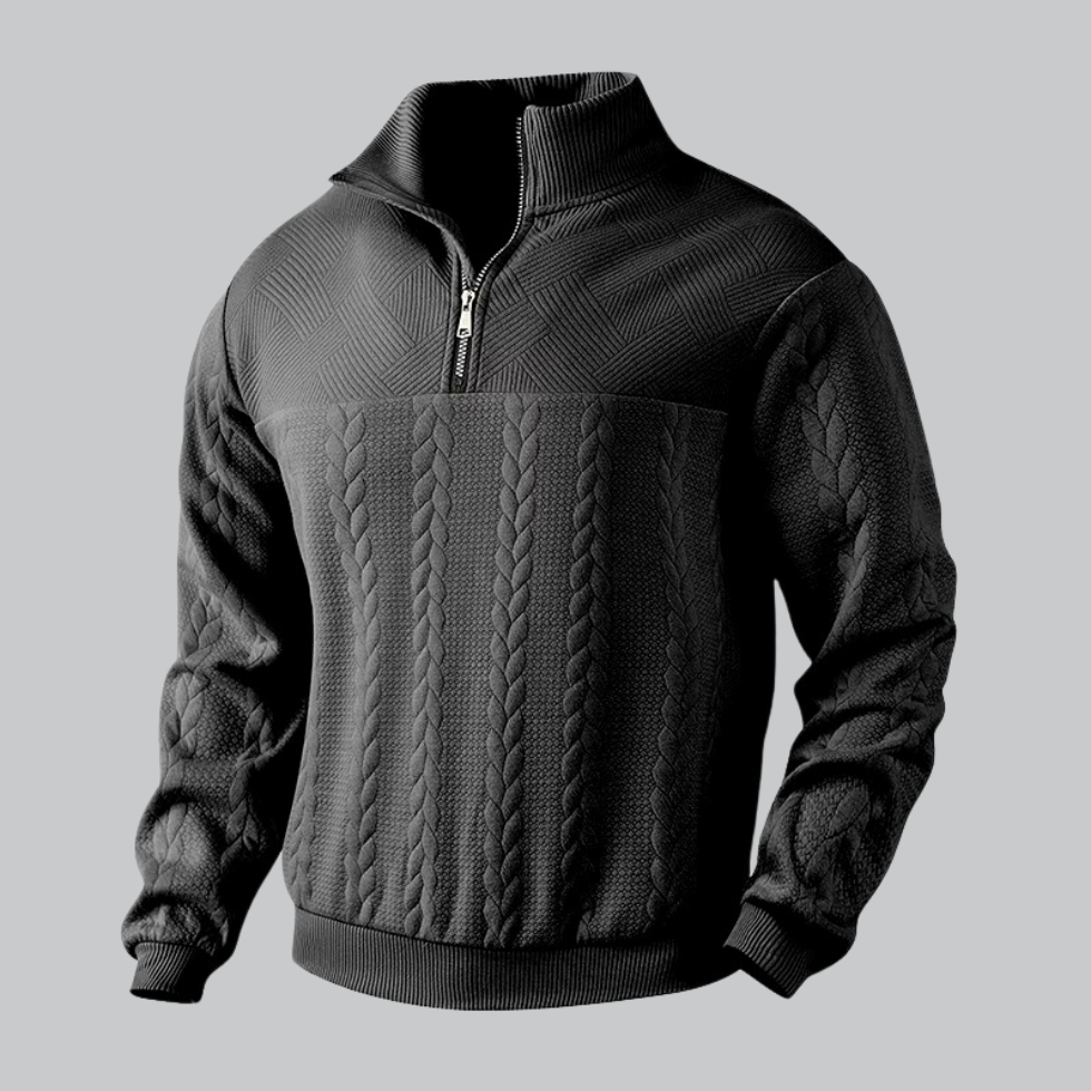 Herrenpullover mit halbem Reißverschluss 8