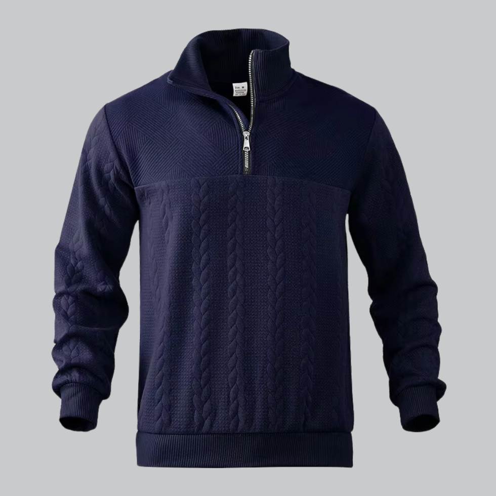 Herrenpullover mit halbem Reißverschluss 9