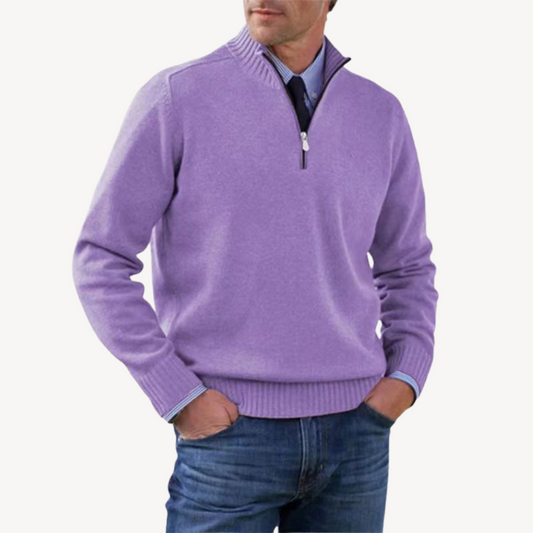 Herrenpullover mit halbem Reißverschluss | Loravelle 0