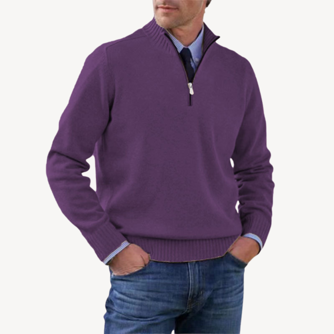 Herrenpullover mit halbem Reißverschluss | Loravelle 10