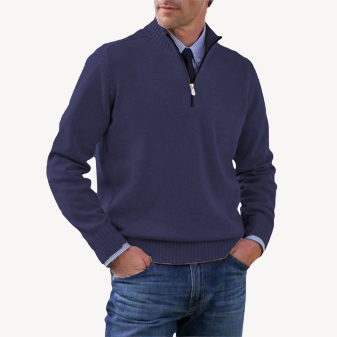 Herrenpullover mit halbem Reißverschluss | Loravelle 11
