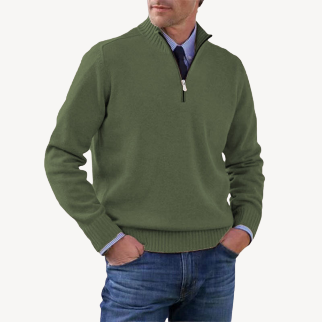 Herrenpullover mit halbem Reißverschluss | Loravelle 12