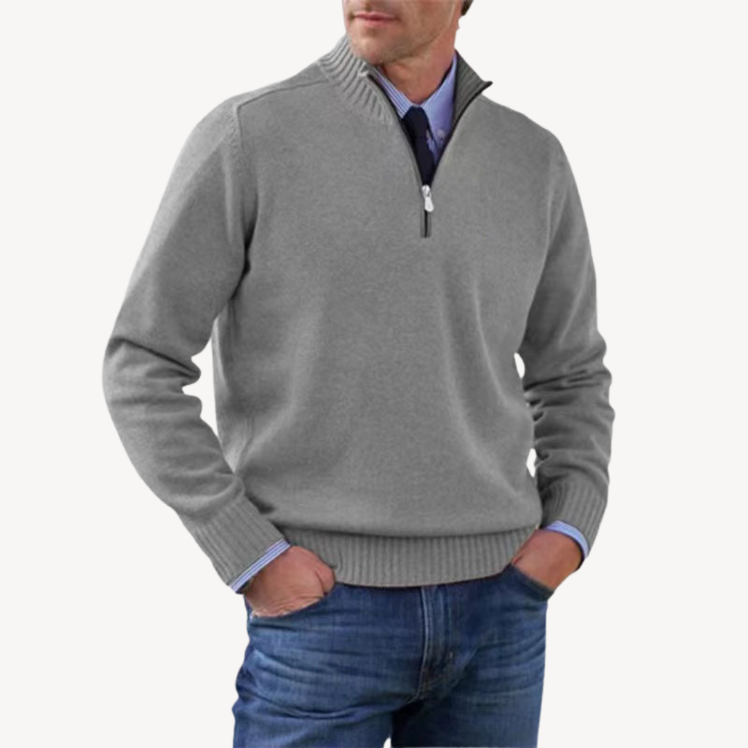 Herrenpullover mit halbem Reißverschluss | Loravelle 2