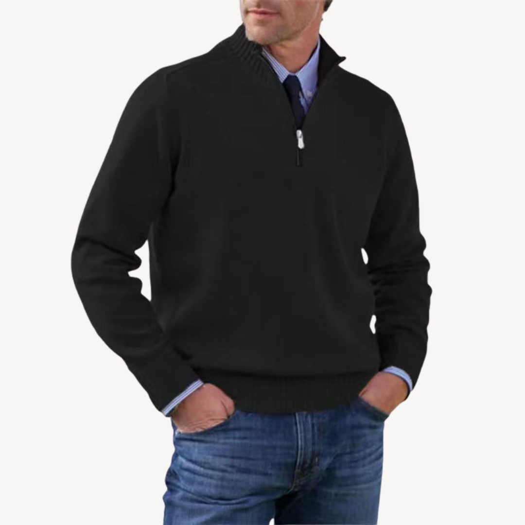 Herrenpullover mit halbem Reißverschluss | Loravelle 3