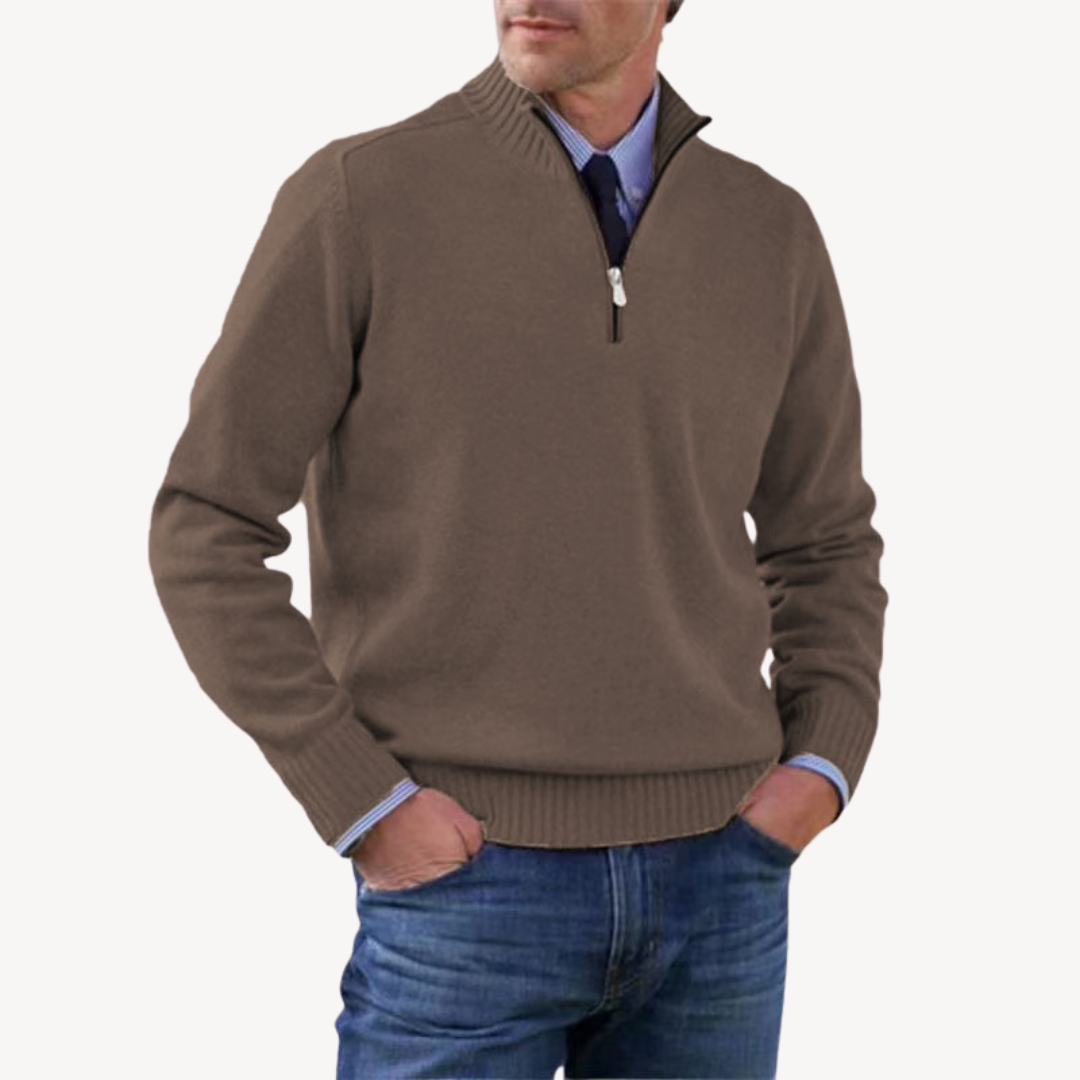 Herrenpullover mit halbem Reißverschluss | Loravelle 9