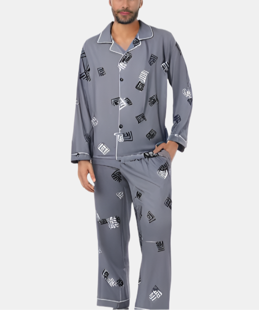 Herren Pyjama Set Langarm Baumwolle Bequem - BerlinGlamour