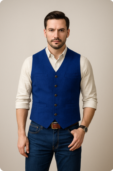 Herren Blazerweste Ärmellos Slim Fit - BerlinGlamour