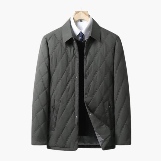 Herrliche gesteppte Jacke mit Druckknopfverschluss und Kentkragen 0