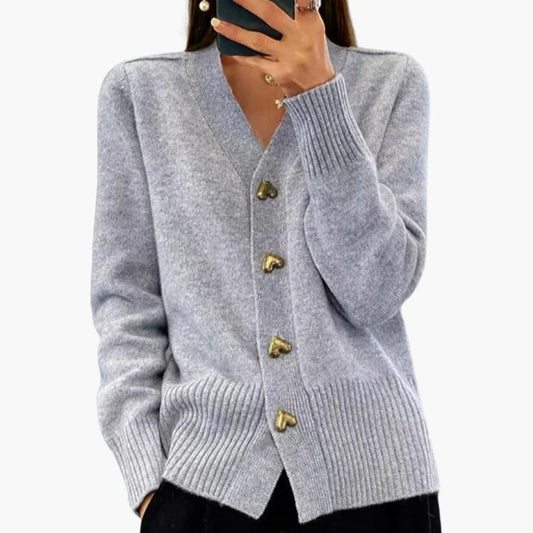 Herzknopf Strickjacke für Damen 0