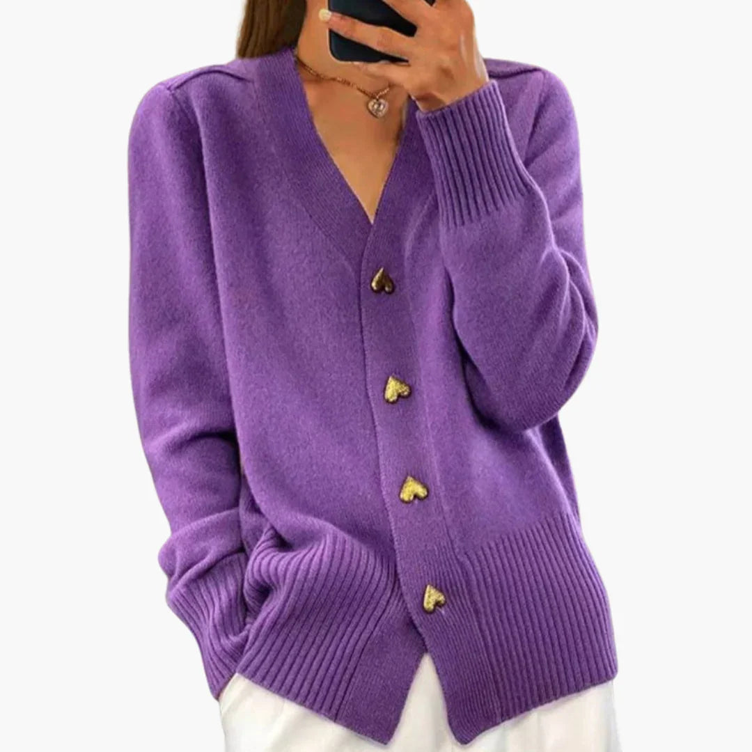 Herzknopf Strickjacke für Damen 2