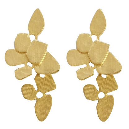 Elegante Blatt Ohrringe Retro Chic Gold