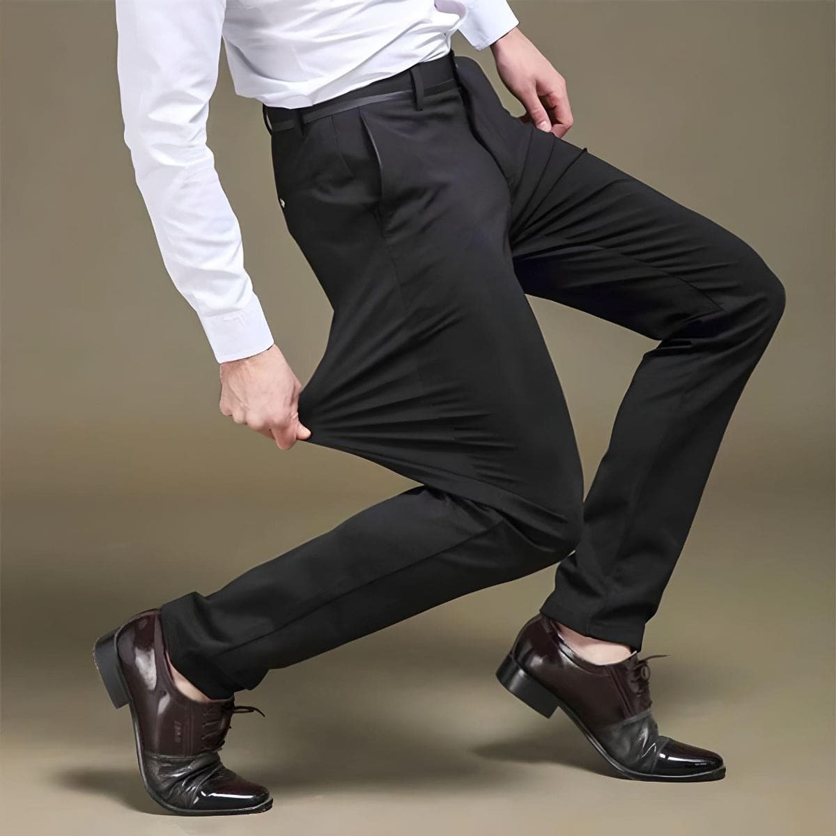 Herren-Hose Elegant Business-Anzug-Hose Schwarz