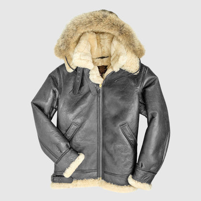Leder Pilotenjacke Pelzgefüttert Warm Frauen