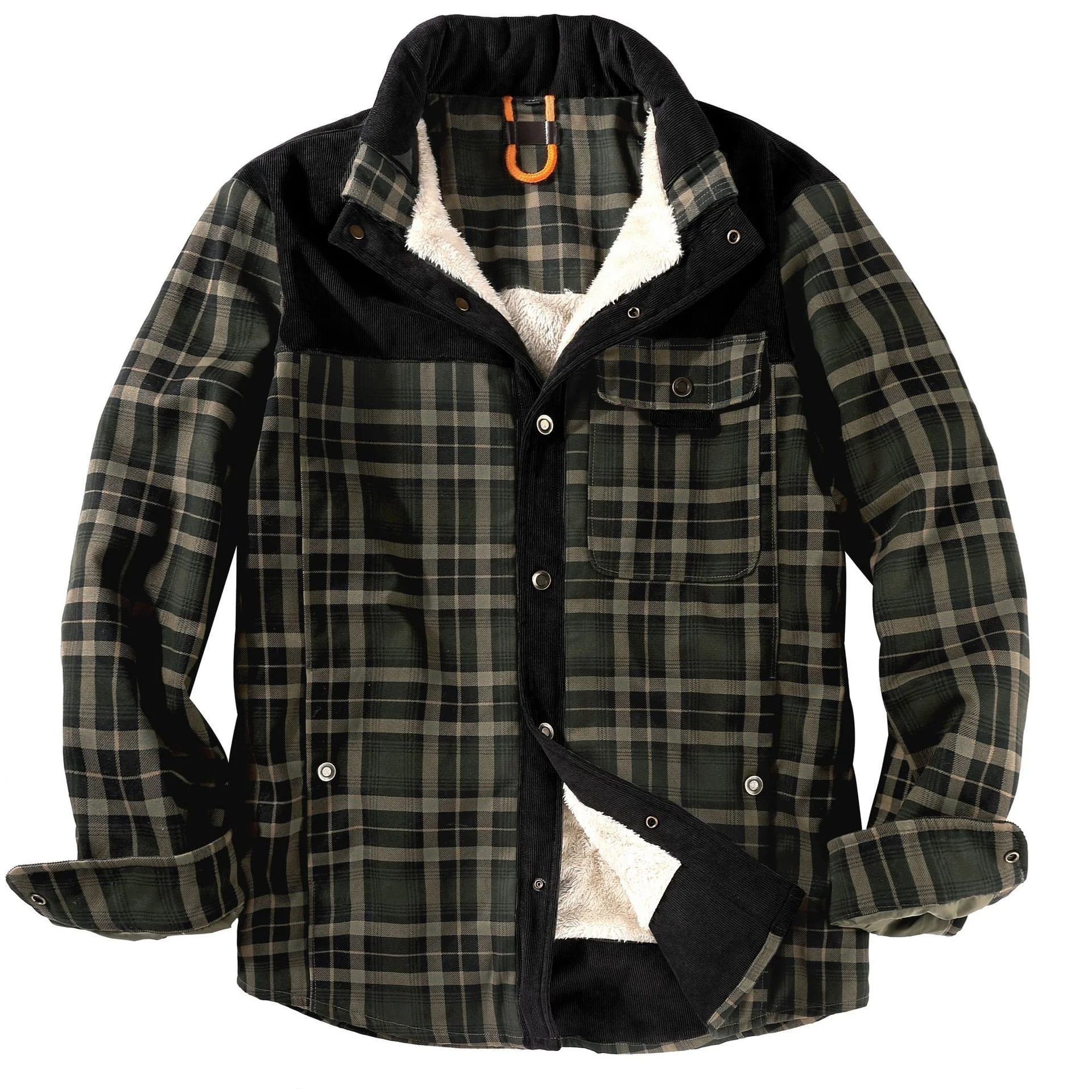 Herren Holzfällerhemd Karo Fleece Jacke Warm - BerlinGlamour
