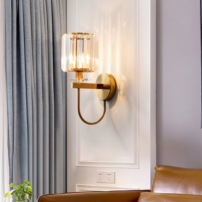 Elegante Wandlampe Kristall Vintage Gold