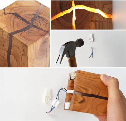 LED Wandlampe Holz Rustikal Modern