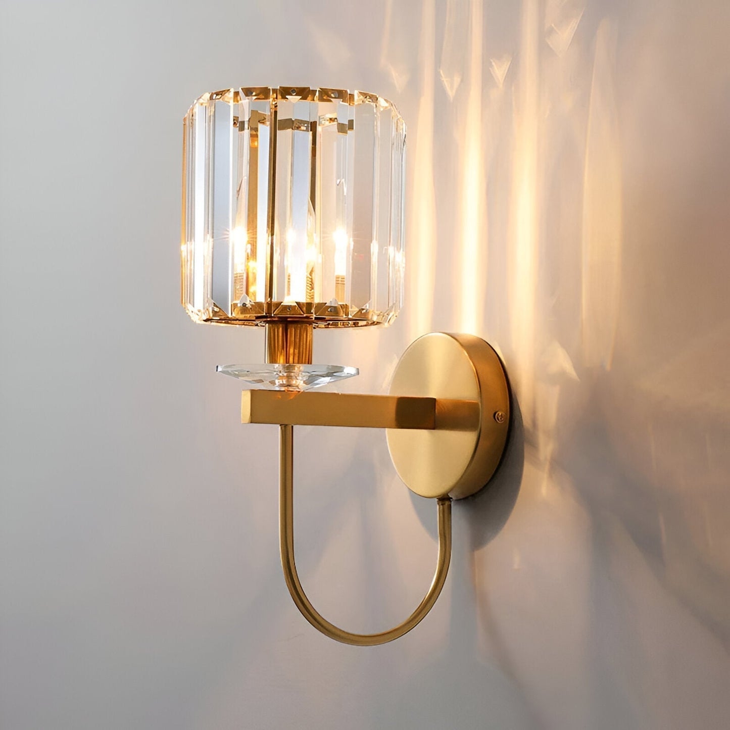 Elegante Wandlampe Kristall Vintage Gold
