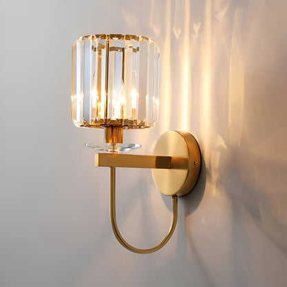 Elegante Wandlampe Kristall Vintage Gold