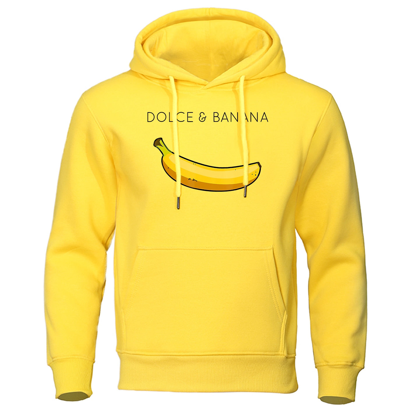 Herren Hoodie mit Bananen Druck und Känguru Tasche - BerlinGlamour
