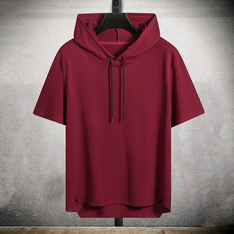 Große Hoodie Herren Kurzarm Übergröße Pullover - BerlinGlamour