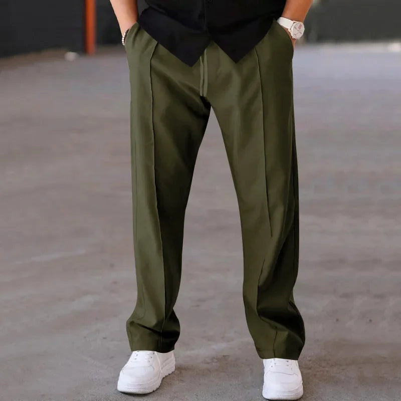 Hose mit Kordelzug – Lässige Hose mit geradem Bein für Männer-Chaps Herrenmode