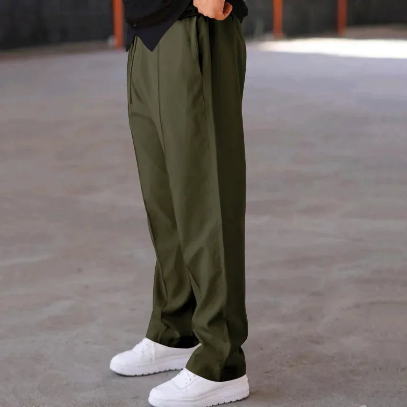 Hose mit Kordelzug – Lässige Hose mit geradem Bein für Männer-Chaps Herrenmode