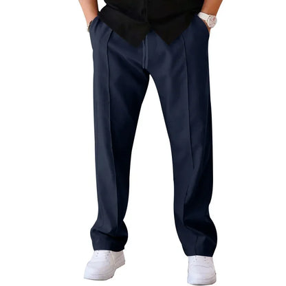 Hose mit Kordelzug – Lässige Hose mit geradem Bein für Männer-Marine-S-Chaps Herrenmode