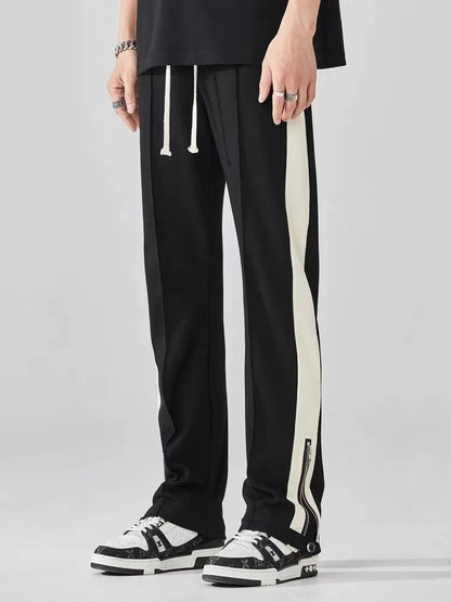 Herrenhose Baumwolle Gerade Bein Retro Sport Hose - BerlinGlamour