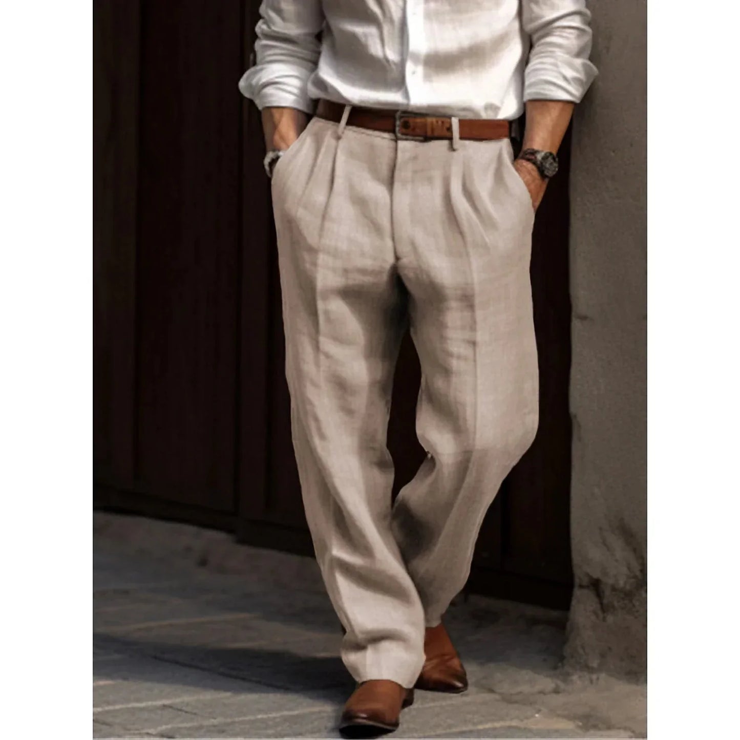 Herren Leinenhosen Bequem Lockere Passform Leicht - BerlinGlamour