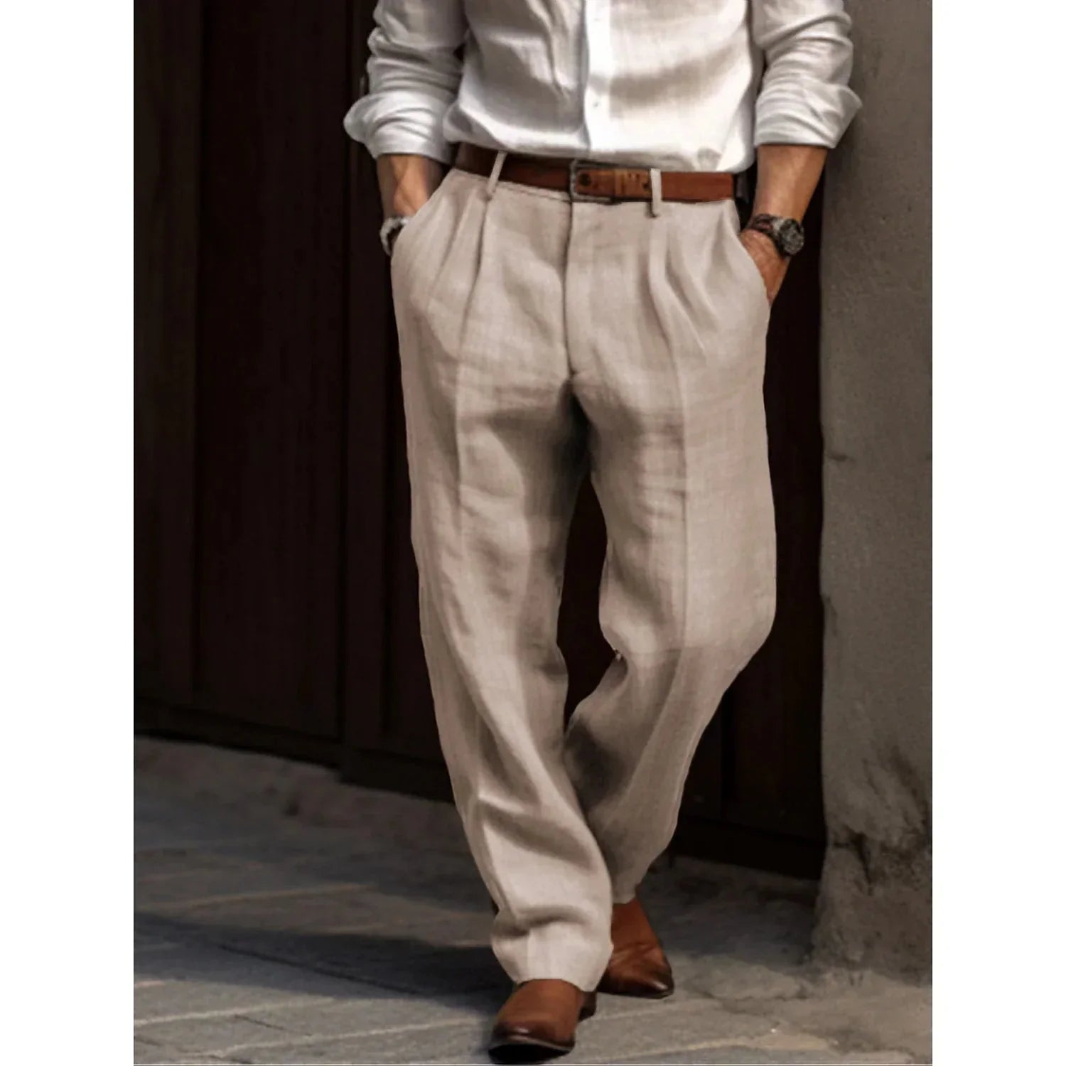 Herren Leinenhosen Bequem Lockere Passform Leicht - BerlinGlamour