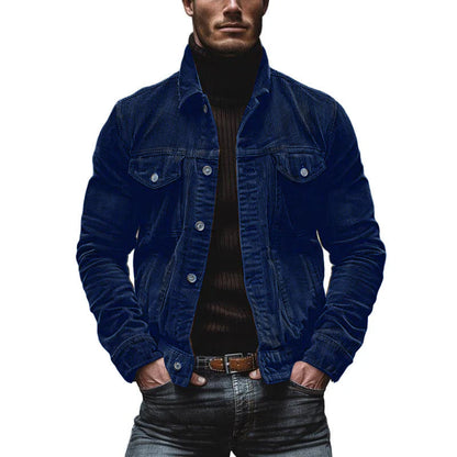 Herren Lederjacke Einreiher Vintage Style