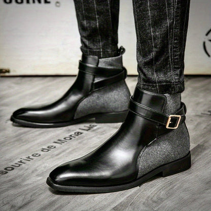 Leder Stiefel Herren Handgefertigt Echtleder Schwarz