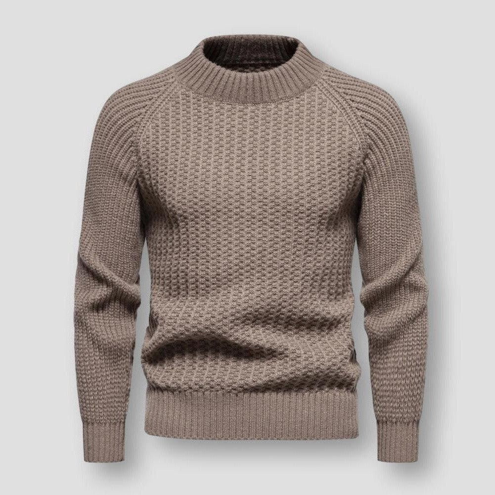 Herren Strickpullover Waffelstrick Hochwertig Warm