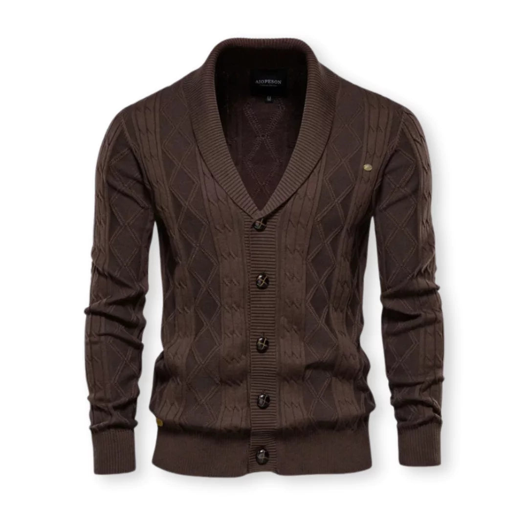 Herren Strickjacke Schalkragen Elegante Klassik