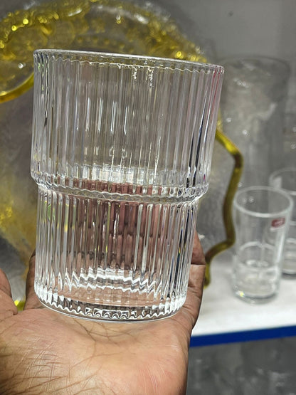 Elegante gerippte Gläser Set 6-teilig