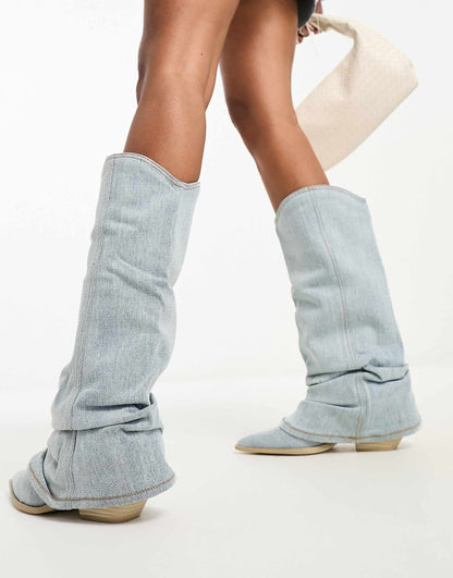 Lässige Denim-Stiefel für Frauen Trendy Streetstyle