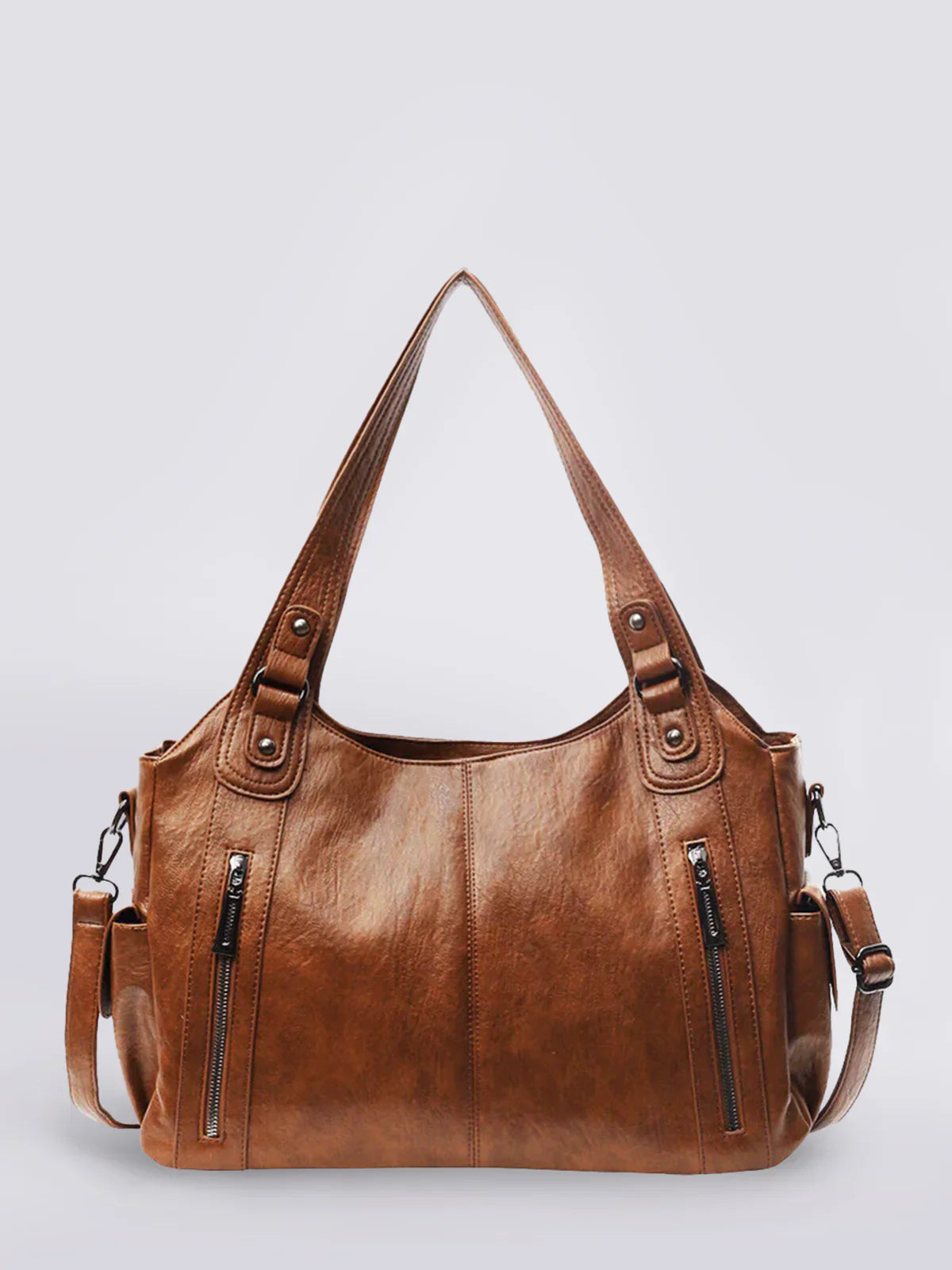 Braune Dakota Bag mit goldfarbenen Metallelementen