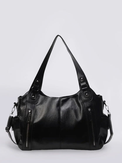 Schwarze Dakota Schultertasche aus veganem Leder
