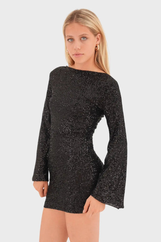 Kleid Party Minikleid Funkelnd Glitzernd Damenkleid - BerlinGlamour