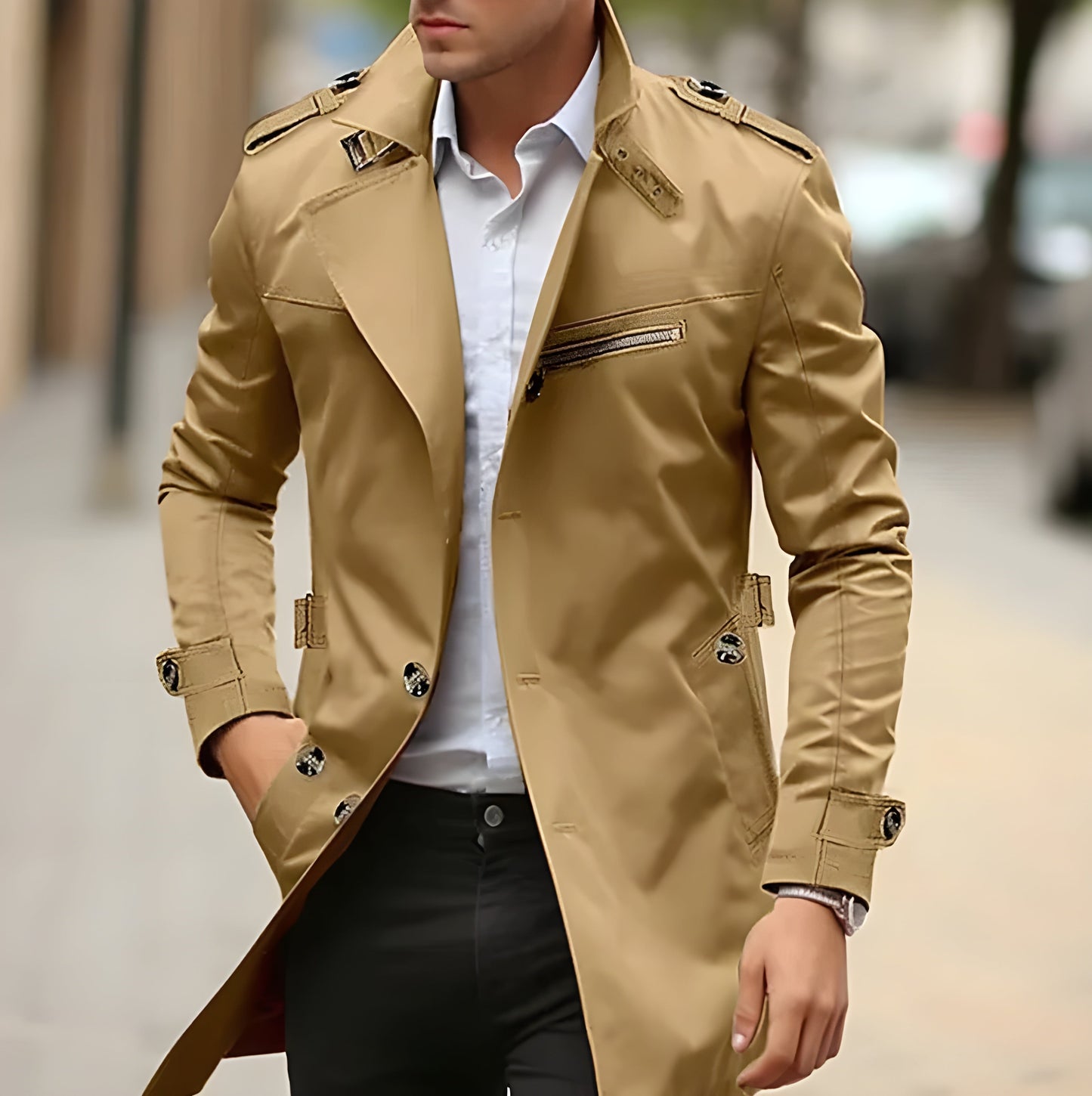 Stilvoller Trenchcoat Männer Modern Schnitt - BerlinGlamour